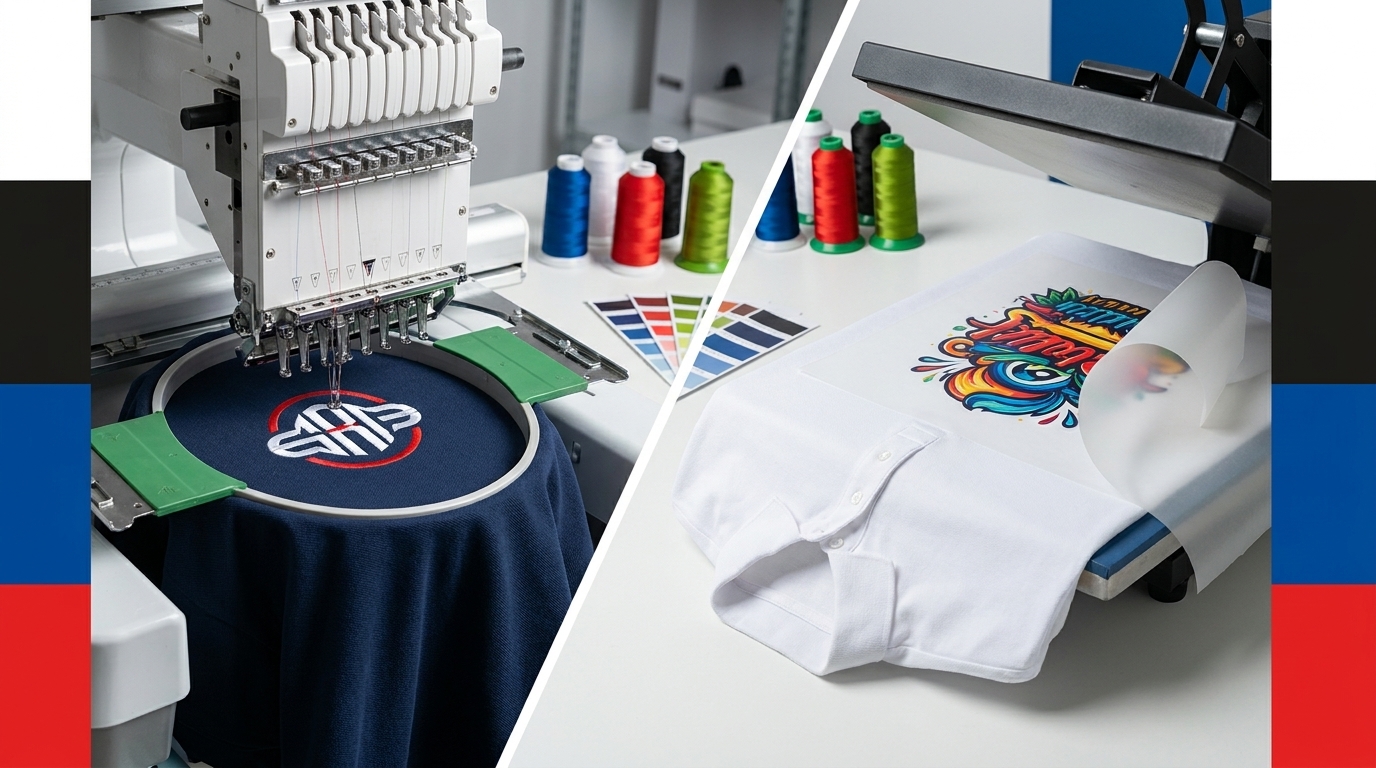 Ricamo o stampa DTF per abbigliamento da lavoro: guida tecnica B2B