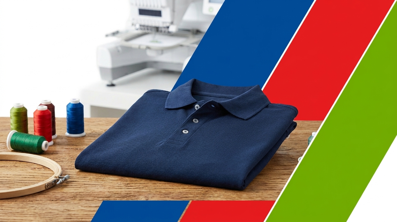 Polo ricamata personalizzata per abbigliamento aziendale