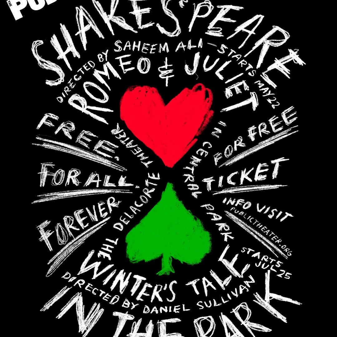 Since 1994, Paula Scher has designed the promotional campaigns for Shakespeare in the Park, the free summer performances presented by @publictheaterny at the Delacorte Theater in Central Park. Each year, the Shakespeare graphics update the spirit and use of Knockout, the font of…