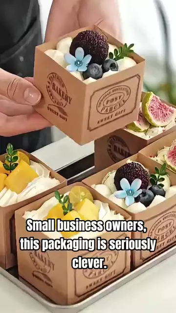 What if the packaging was actually part of the recipe? The cake bakes directly inside the box, then you just add the cream, fruit or toppings. No transferring, no extra container. Cheap, practical, and easy to turn into dozens of different desserts. #bakeries #bakery #cakes…