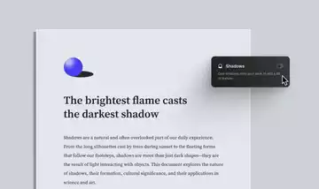 Trying out different methods of making documents in Peony feel a little more tangible - how about customisable environmental shadows? https://t.co/EJZiDj6Ny8